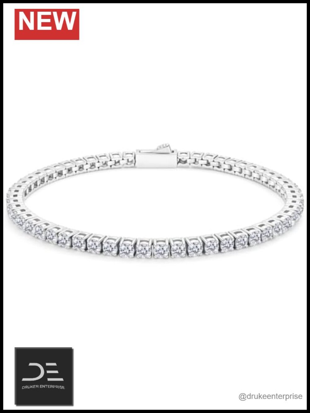 Moissanite Tennis Bracelet for Women Hypoallergenic Stainless Steel